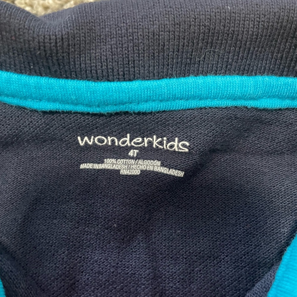 Boys Wonderkids 4T Blue Short Sleeve Polo T-Shirt - Picture 3 of 5